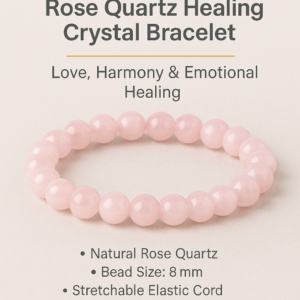 Rose Quartz Healing Crystal Bracelet – Love, Harmony & Emotional Healing