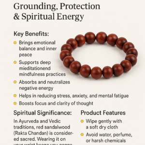 Red Sandalwood Healing Bracelet – Grounding, Protection & Spiritual Energy
